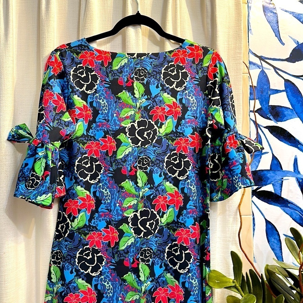 NWOT Chelsea Gunn Floral Multicolor Polyester and Spandex 3/4 Length Sleeve S - Picture 9 of 10
